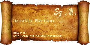Szlotta Mariann névjegykártya