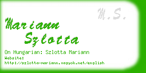 mariann szlotta business card